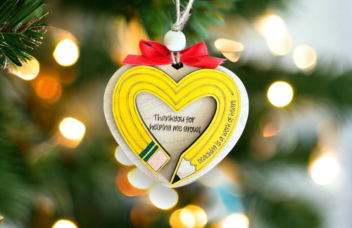 Teacher Pencil Heart Ornament