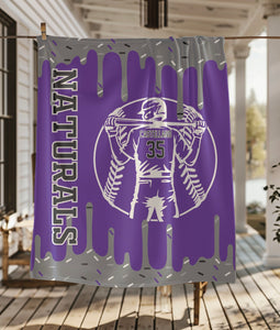 Baseball Drip Player Blanket 50x60 Fleece