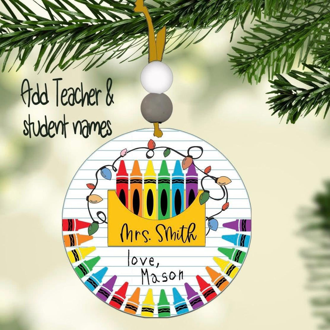 Crayon Box Handwriting Ornament