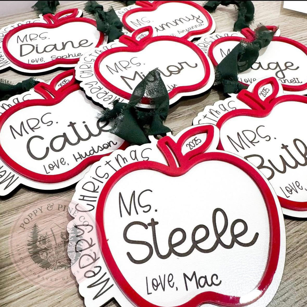 Apple Teacher Ornament
