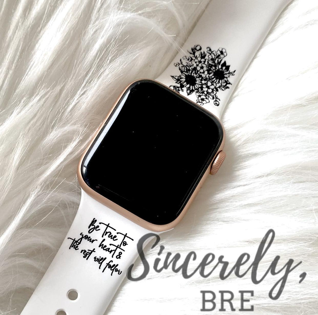 Engraved leather best sale apple watch band