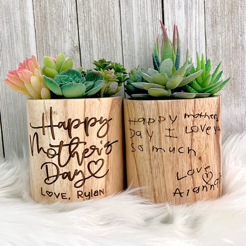 Mother's Day Engraved Planter (Fake flowers only)